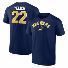 Christian Yelich Milwaukee Brewers Winning Streak Name & Number T-Shirt - Navy T-shirts