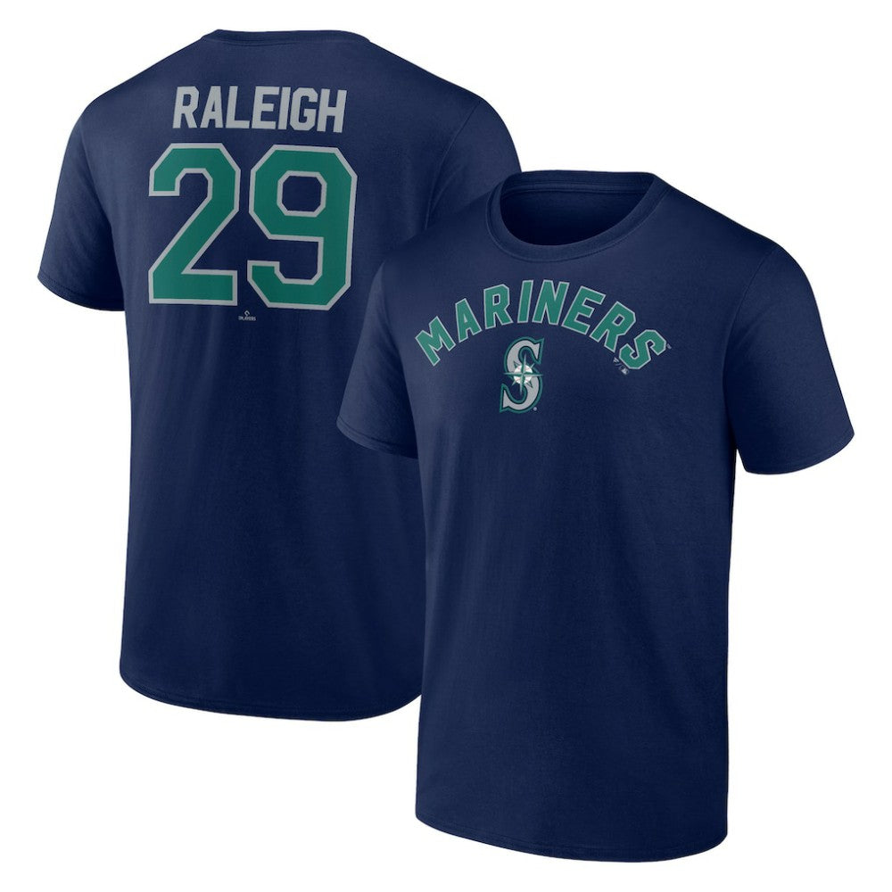 Cal Raleigh Seattle Mariners Winning Streak Name & Number T-Shirt - Navy T-shirts