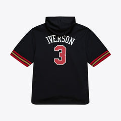 Allen Iverson Philadelphia 76ers Mesh Name & Number Short Sleeve Hoodie Black