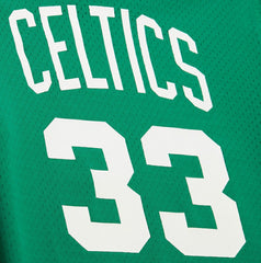 Larry Bird Boston Celtics Mesh Name & Number Short Sleeve Hoodie Kelly Green