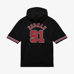Dennis Rodman Chicago Bulls Mesh Name & Number Short Sleeve Hoodie Black