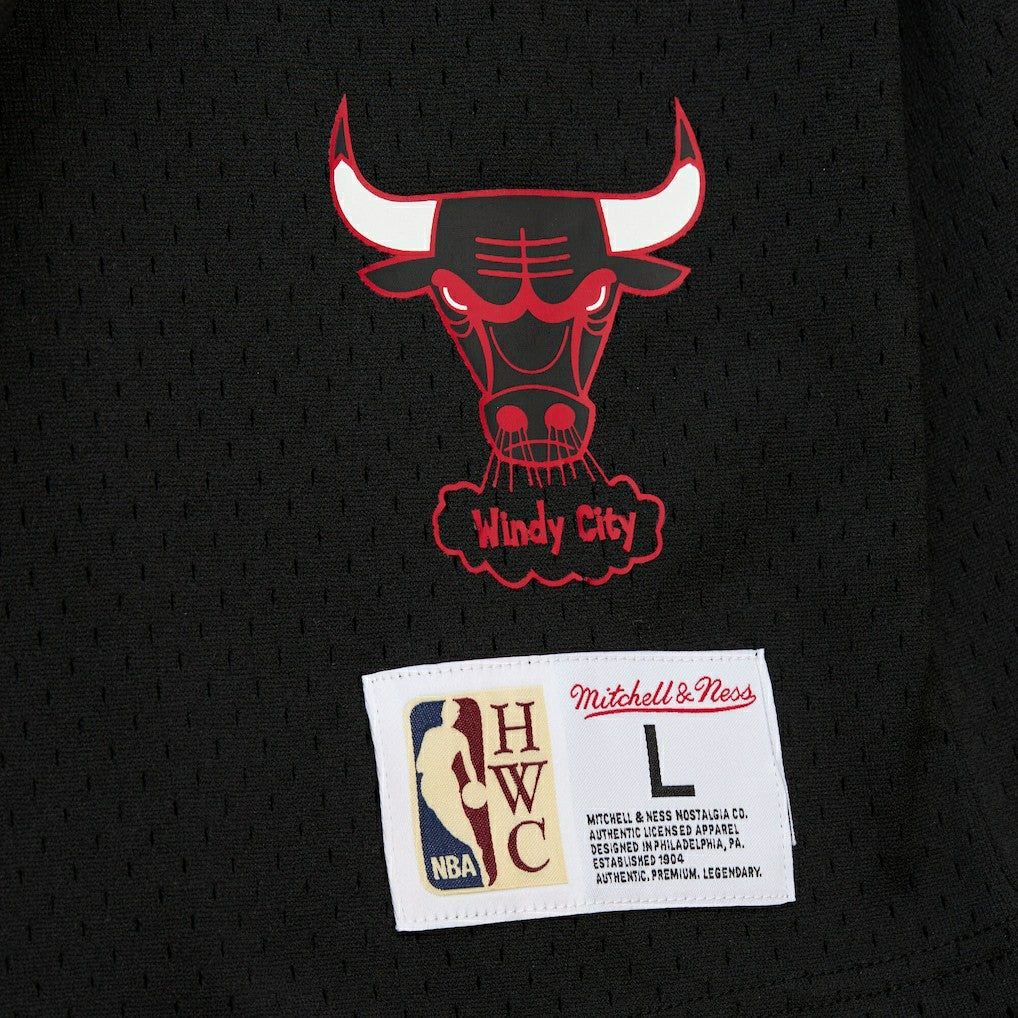 Dennis Rodman Chicago Bulls Mesh Name & Number Short Sleeve Hoodie Black