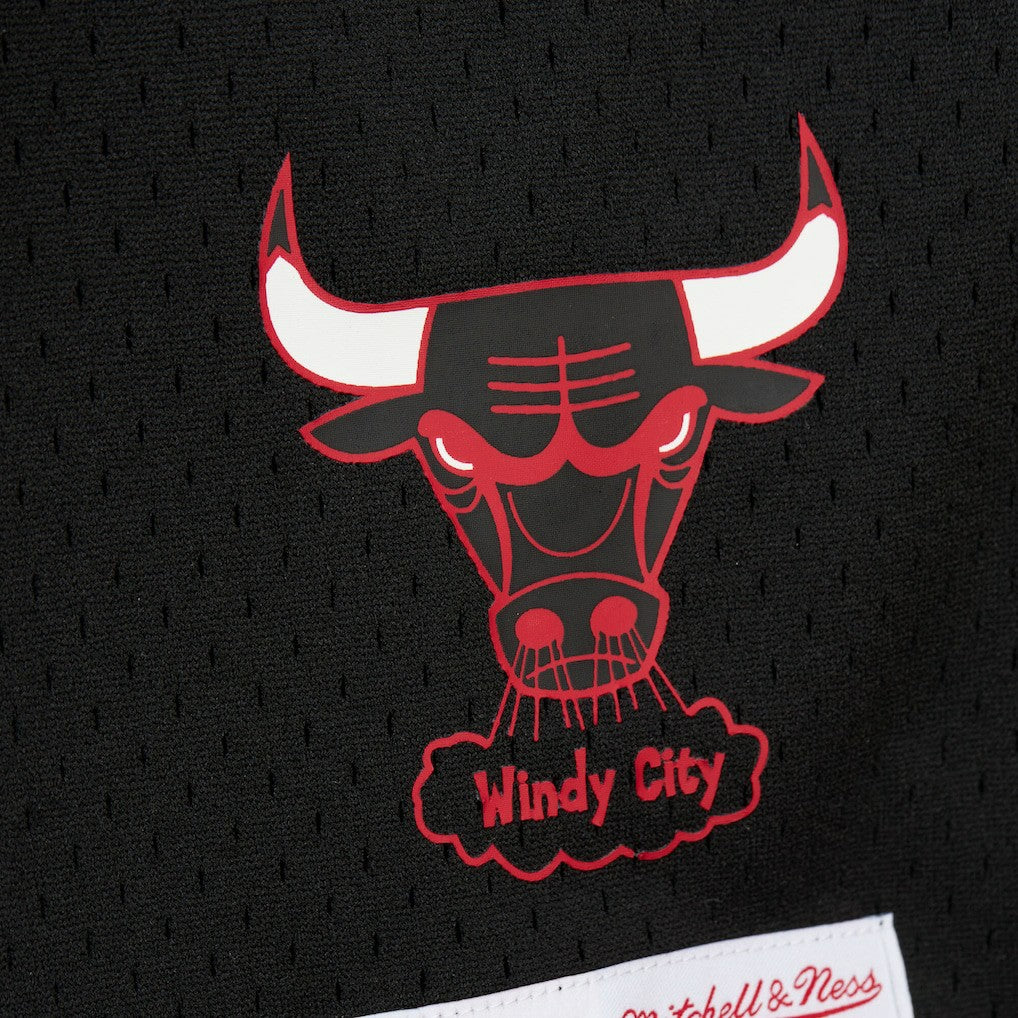 Dennis Rodman Chicago Bulls Mesh Name & Number Short Sleeve Hoodie Black