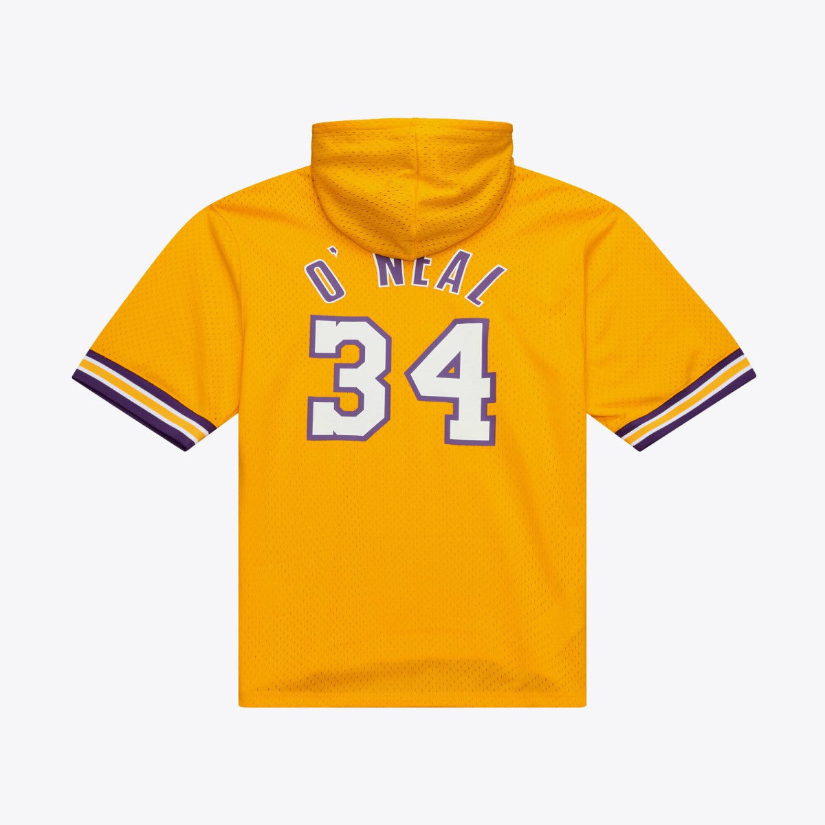 Shaquille O'Neal Los Angeles Lakers Mesh Name & Number Short Sleeve Hoodie Gold