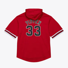 Scottie Pippen Chicago Bulls Mesh Name & Number Short Sleeve Hoodie Red