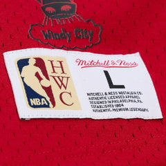 Scottie Pippen Chicago Bulls Mesh Name & Number Short Sleeve Hoodie Red