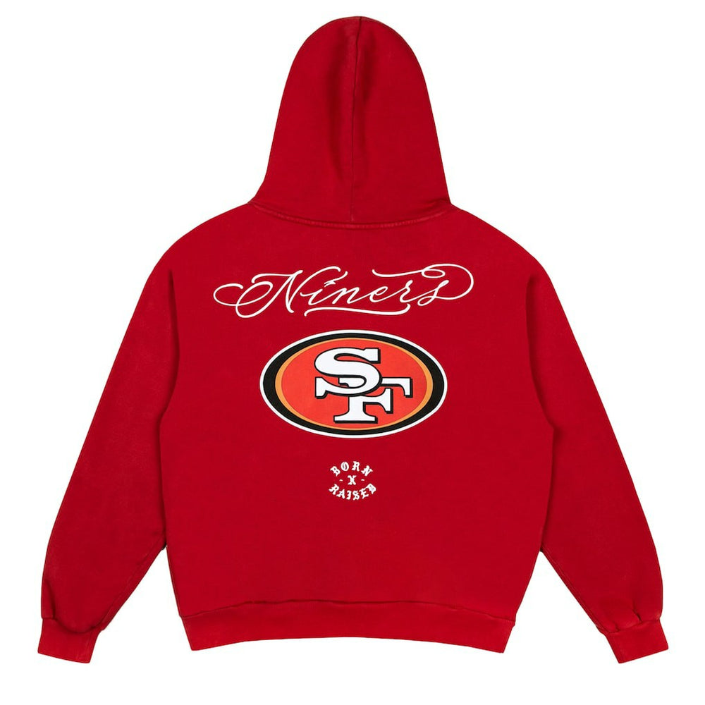 San Francisco 49ers Born x Raised Unisex Fine Line Hoodie Scarlet