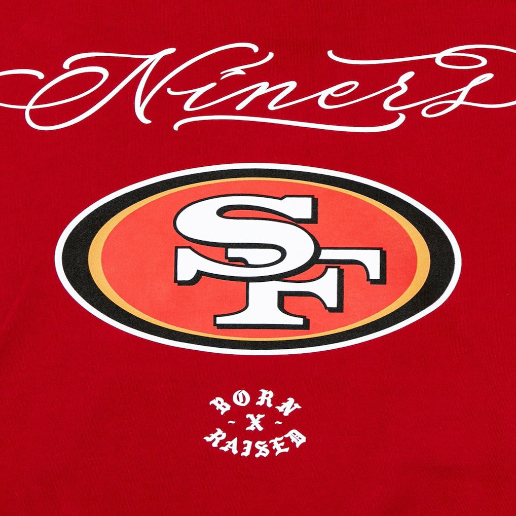San Francisco 49ers Born x Raised Unisex Fine Line Hoodie Scarlet
