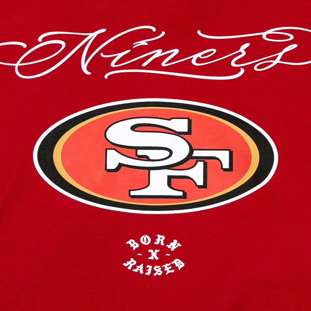 San Francisco 49ers Born x Raised Unisex Fine Line Hoodie Scarlet