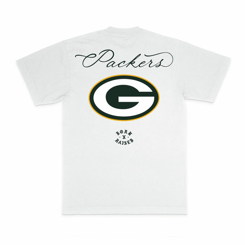Green Bay Packers Born x Raised Unisex Fine Line T-Shirt White