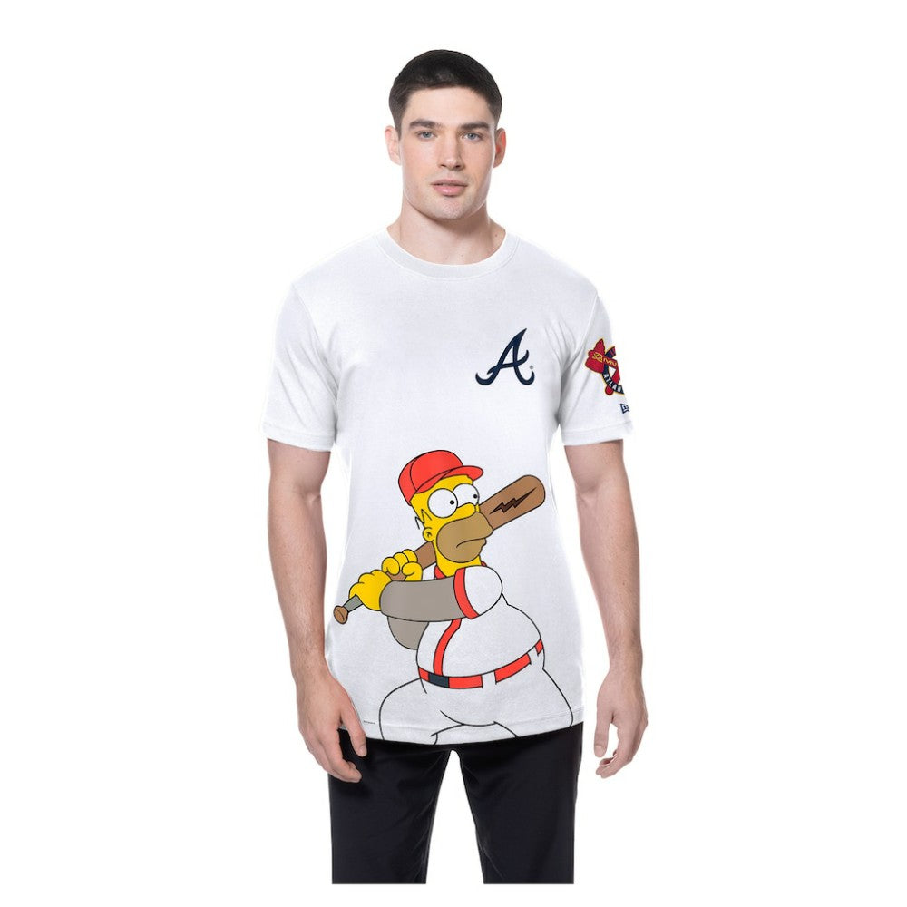 Atlanta Braves New Era MLB x Simpsons Homer Wonderbat T-Shirt - White T-shirts