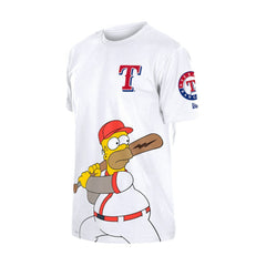 Texas Rangers New Era MLB x Simpsons Homer Wonderbat T-Shirt - White T-shirts