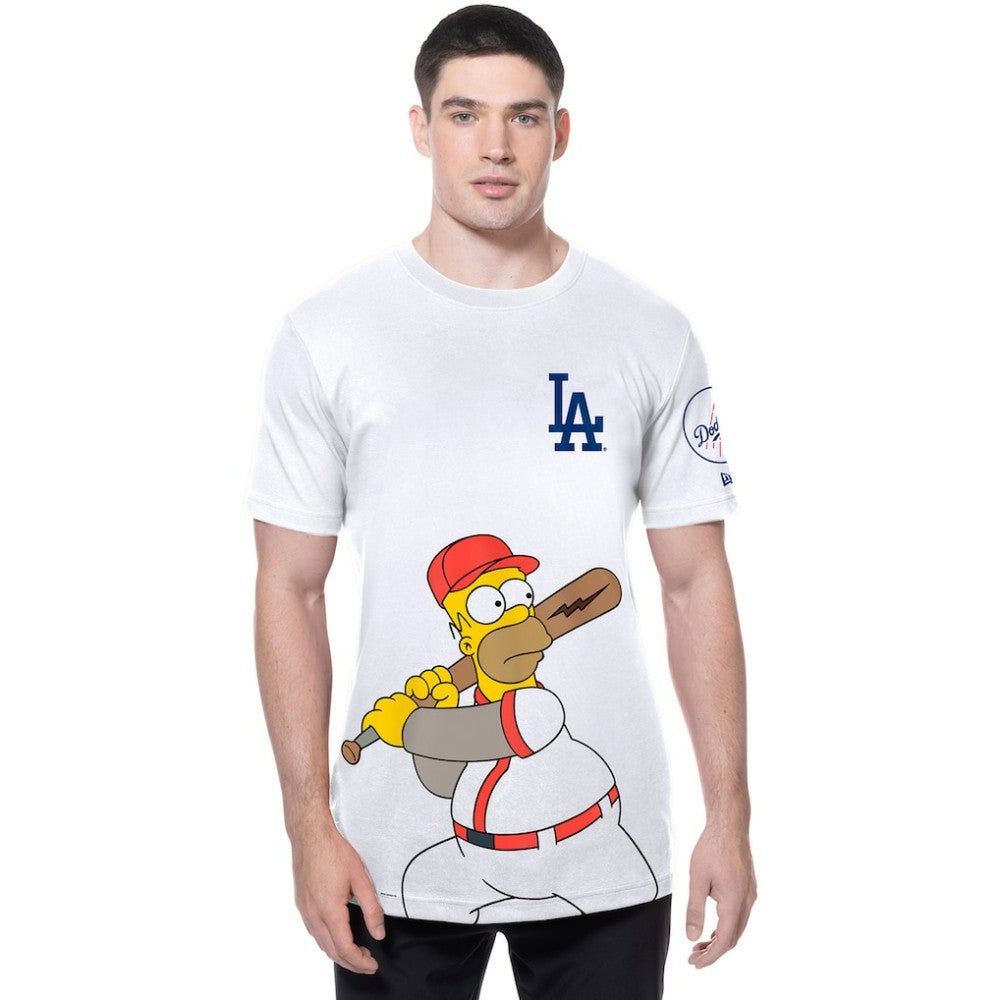 Los Angeles Dodgers New Era MLB x Simpsons Homer Wonderbat T-Shirt - White T-shirts