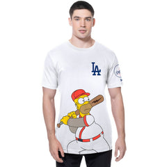 Los Angeles Dodgers New Era MLB x Simpsons Homer Wonderbat T-Shirt - White T-shirts