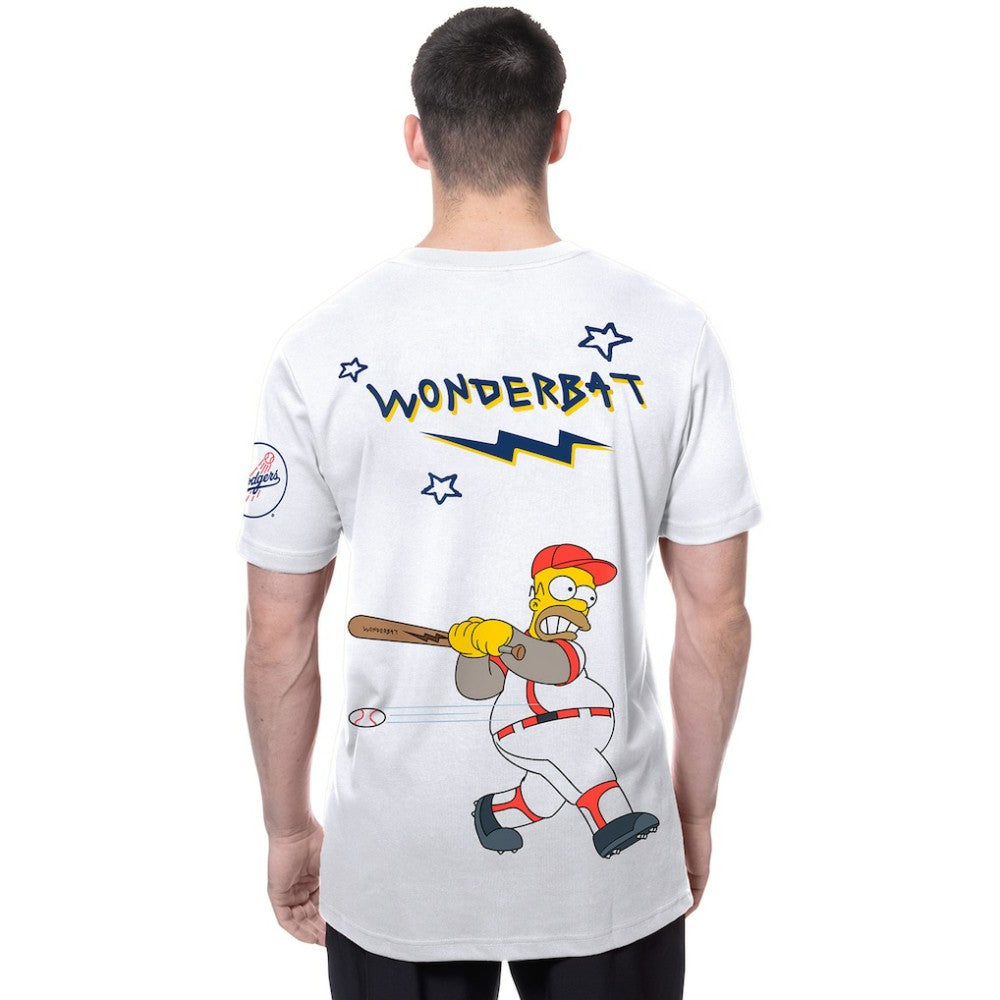 Los Angeles Dodgers New Era MLB x Simpsons Homer Wonderbat T-Shirt - White T-shirts