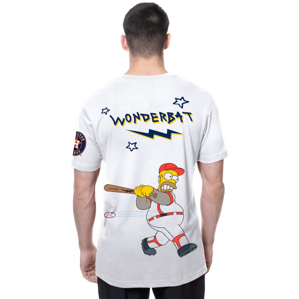 Houston Astros New Era MLB x Simpsons Homer Wonderbat T-Shirt - White T-shirts