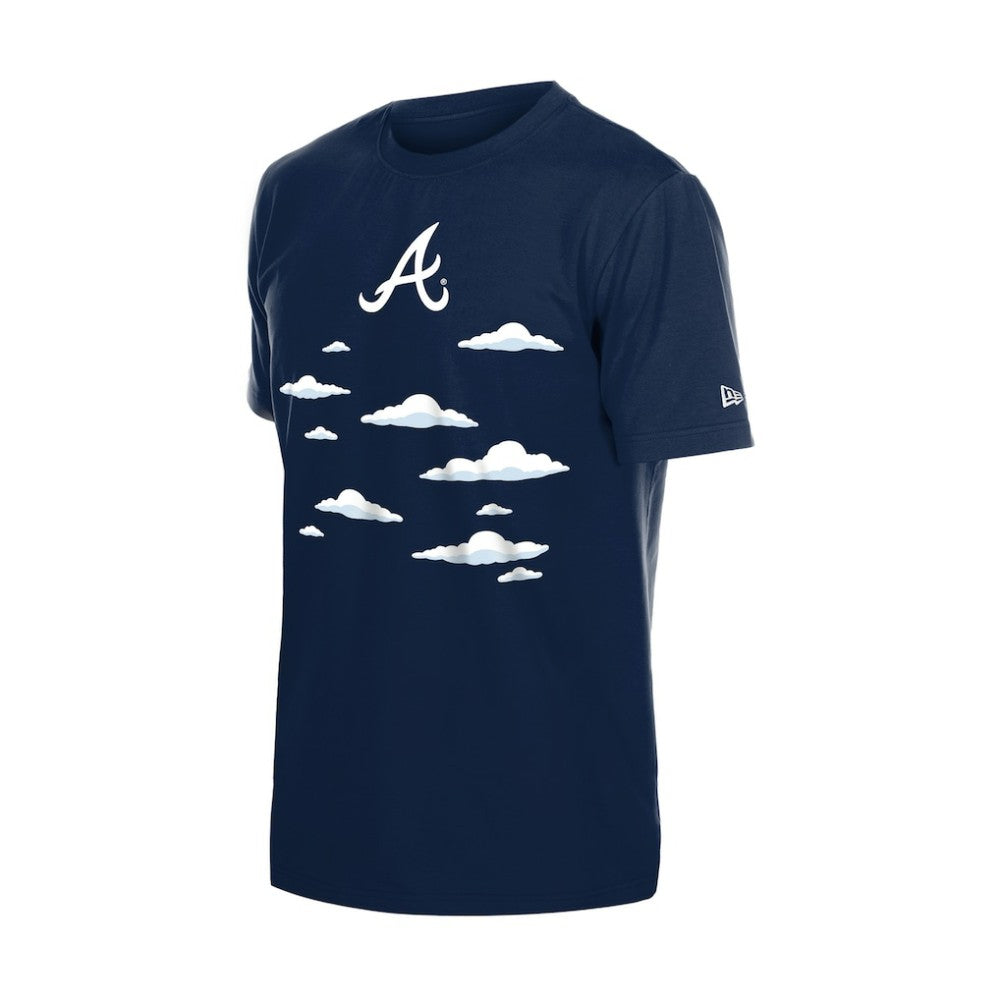 Atlanta Braves New Era MLB x Simpsons 2026 Collab Clouds T-Shirt - Navy T-shirts