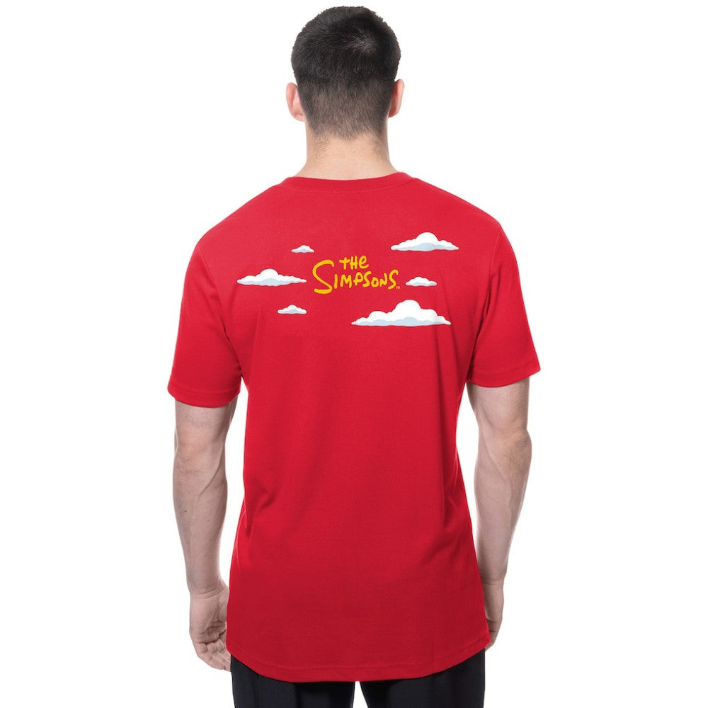 Texas Rangers New Era MLB x Simpsons 2026 Collab Clouds T-Shirt - Red T-shirts