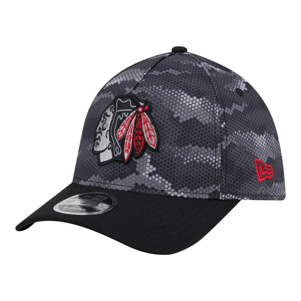 NHL Chicago Blackhawks New Era Zero Dark 39THIRTY Flex Hat - Black