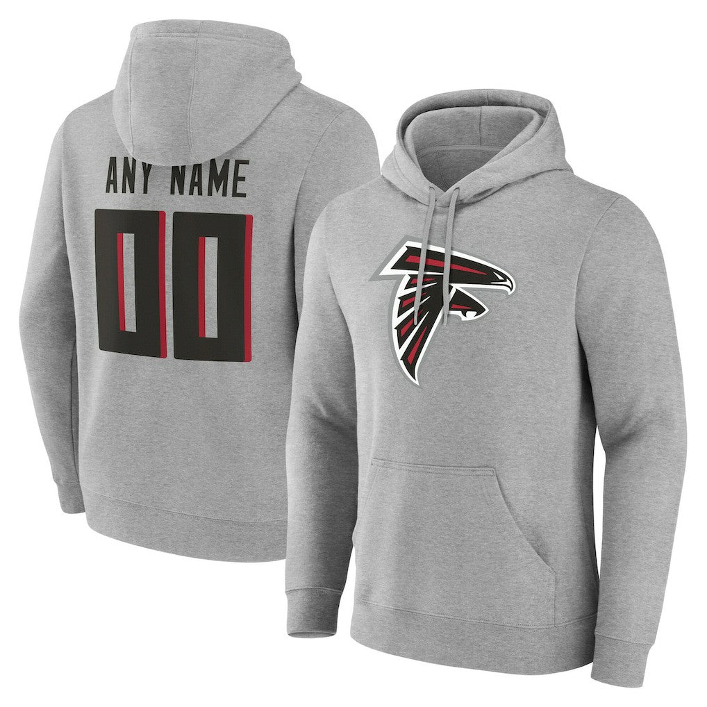 Atlanta Falcons Team Authentic Personalized Name & Number Hoodie Gray
