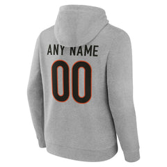 Cincinnati Bengals Team Authentic Personalized Name & Number Hoodie Gray