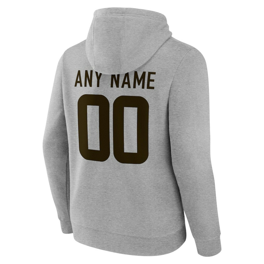 Cleveland Browns Team Authentic Personalized Name & Number Hoodie Gray