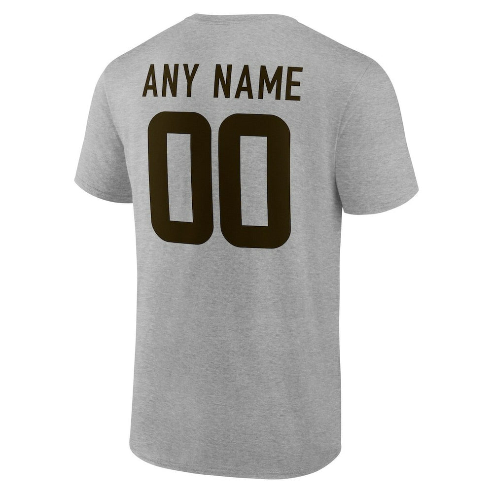 Cleveland Browns Team Authentic Personalized Name & Number T-Shirt Gray