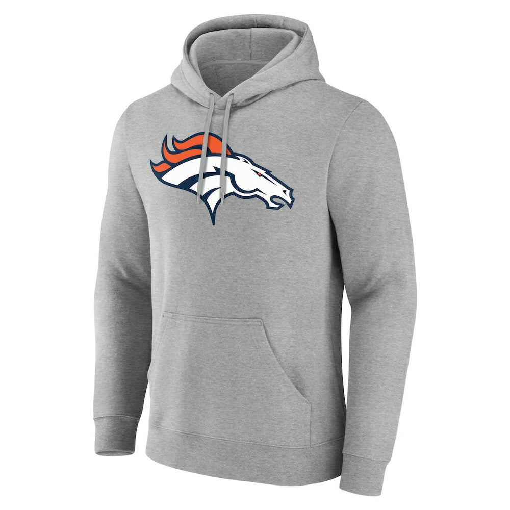 Denver Broncos Team Authentic Personalized Name & Number Hoodie Gray