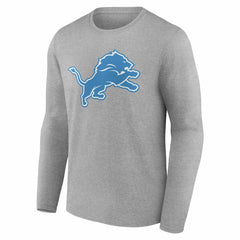 Detroit Lions Team Authentic Personalized Name & Number Long Sleeve T-Shirt Gray
