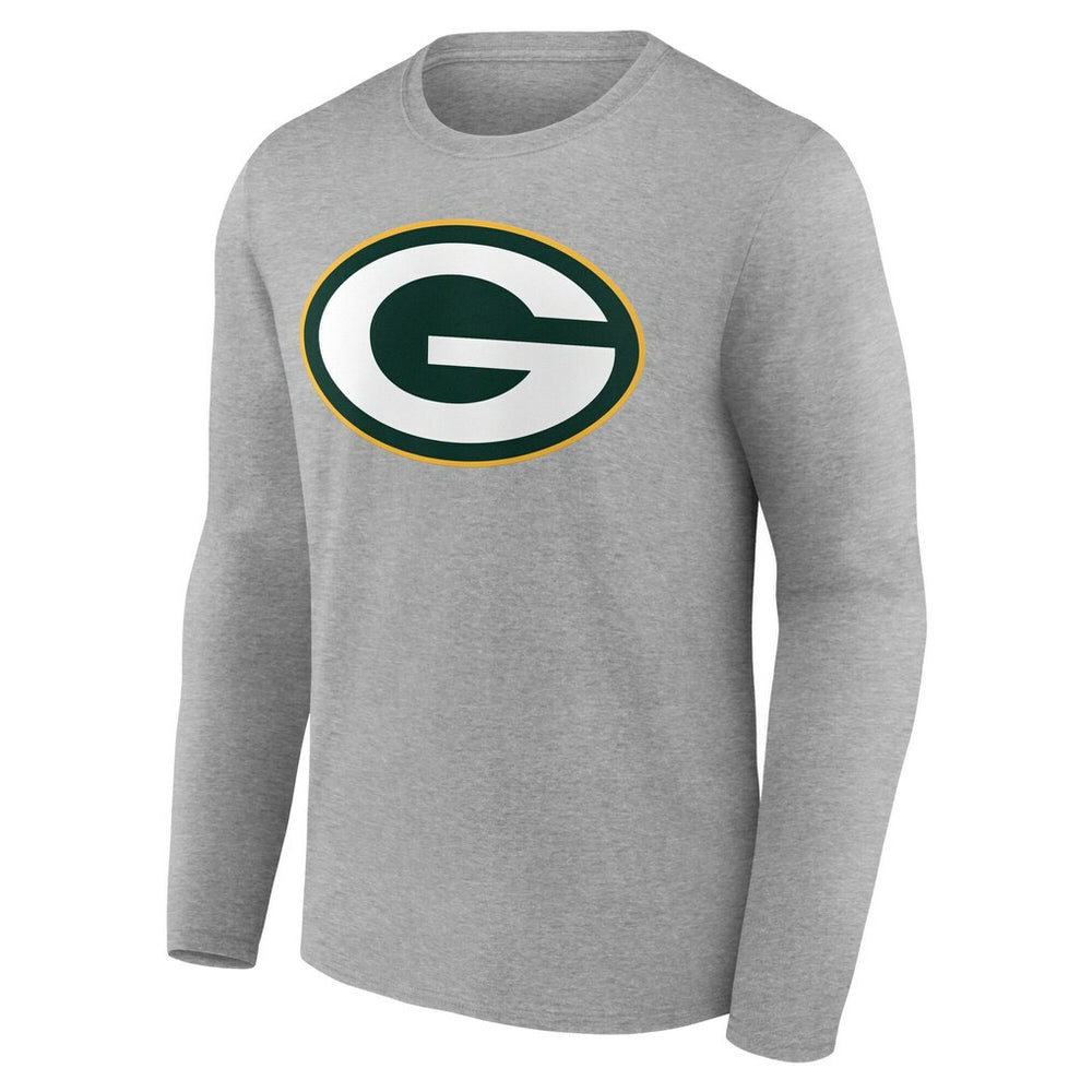Green Bay Packers Team Authentic Personalized Name & Number Long Sleeve T-Shirt Gray