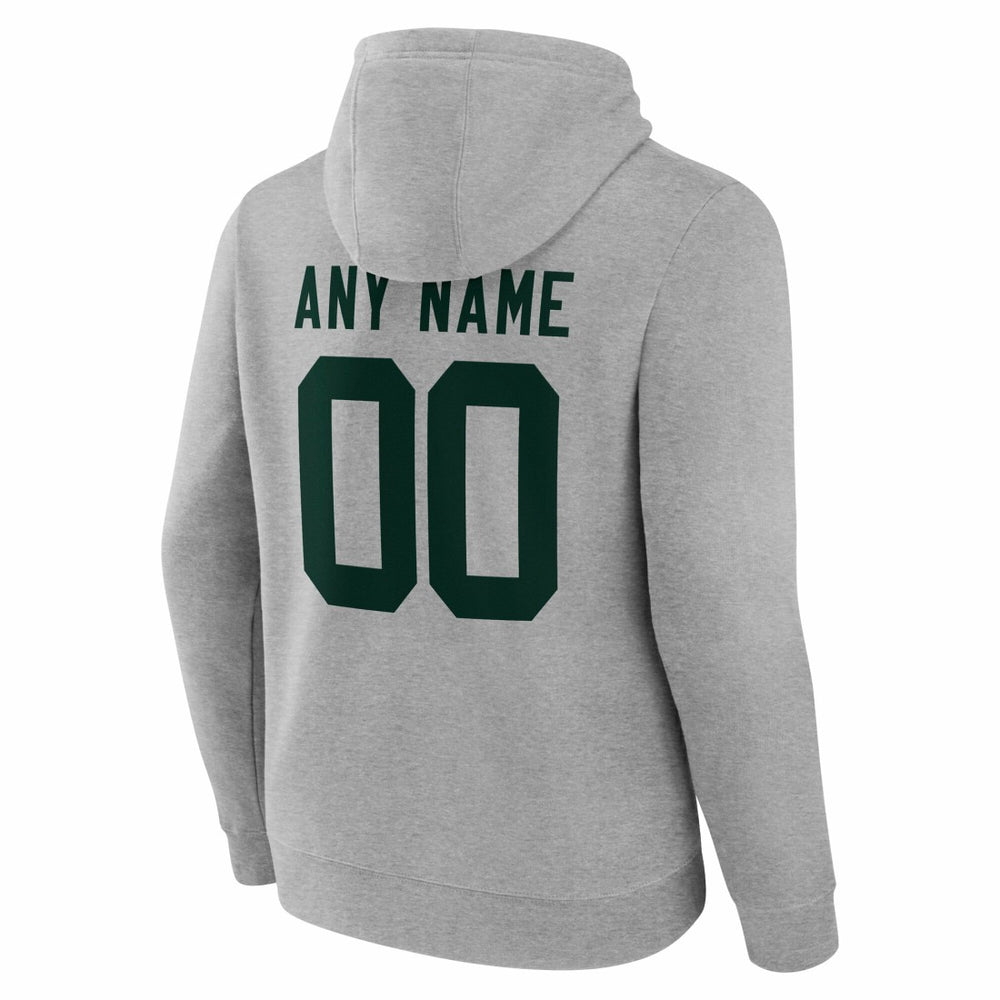 Green Bay Packers Team Authentic Personalized Name & Number Hoodie Gray
