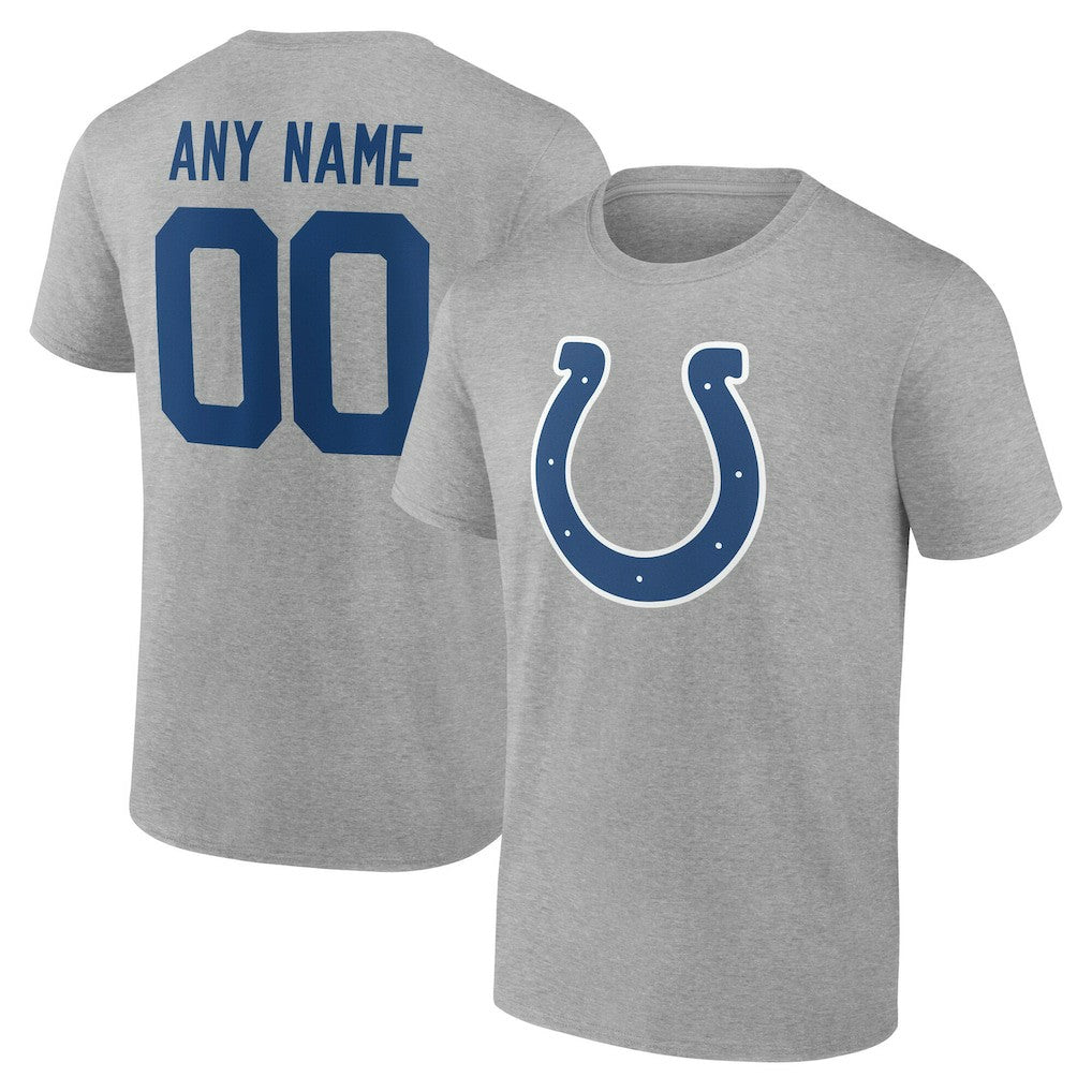 Indianapolis Colts Team Authentic Personalized Name & Number T-Shirt Gray