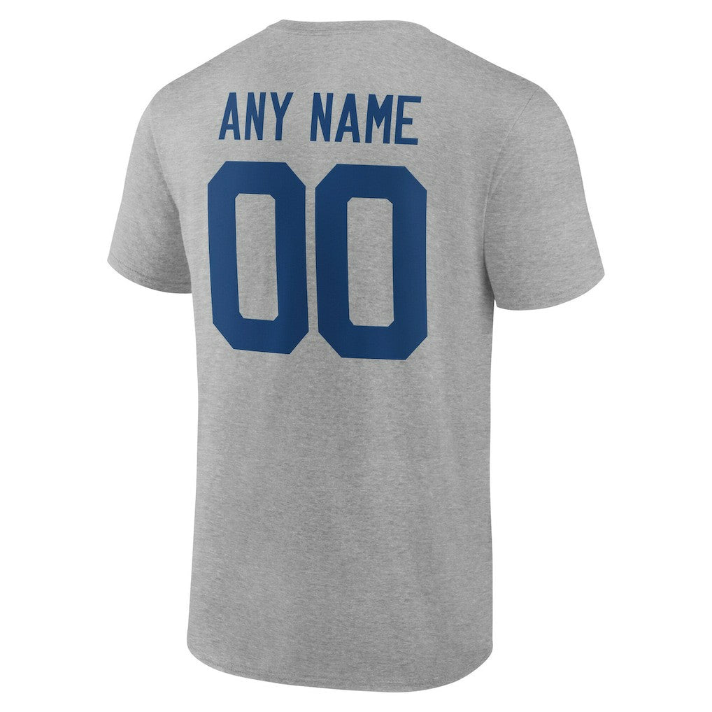 Indianapolis Colts Team Authentic Personalized Name & Number T-Shirt Gray