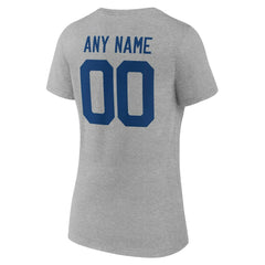 Indianapolis Colts Women's Team Authentic Personalized Name & Number V-Neck T-Shirt Gray