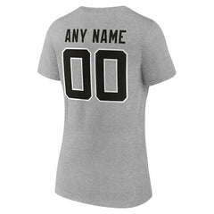 Jacksonville Jaguars Women's Team Authentic Personalized Name & Number V-Neck T-Shirt Gray