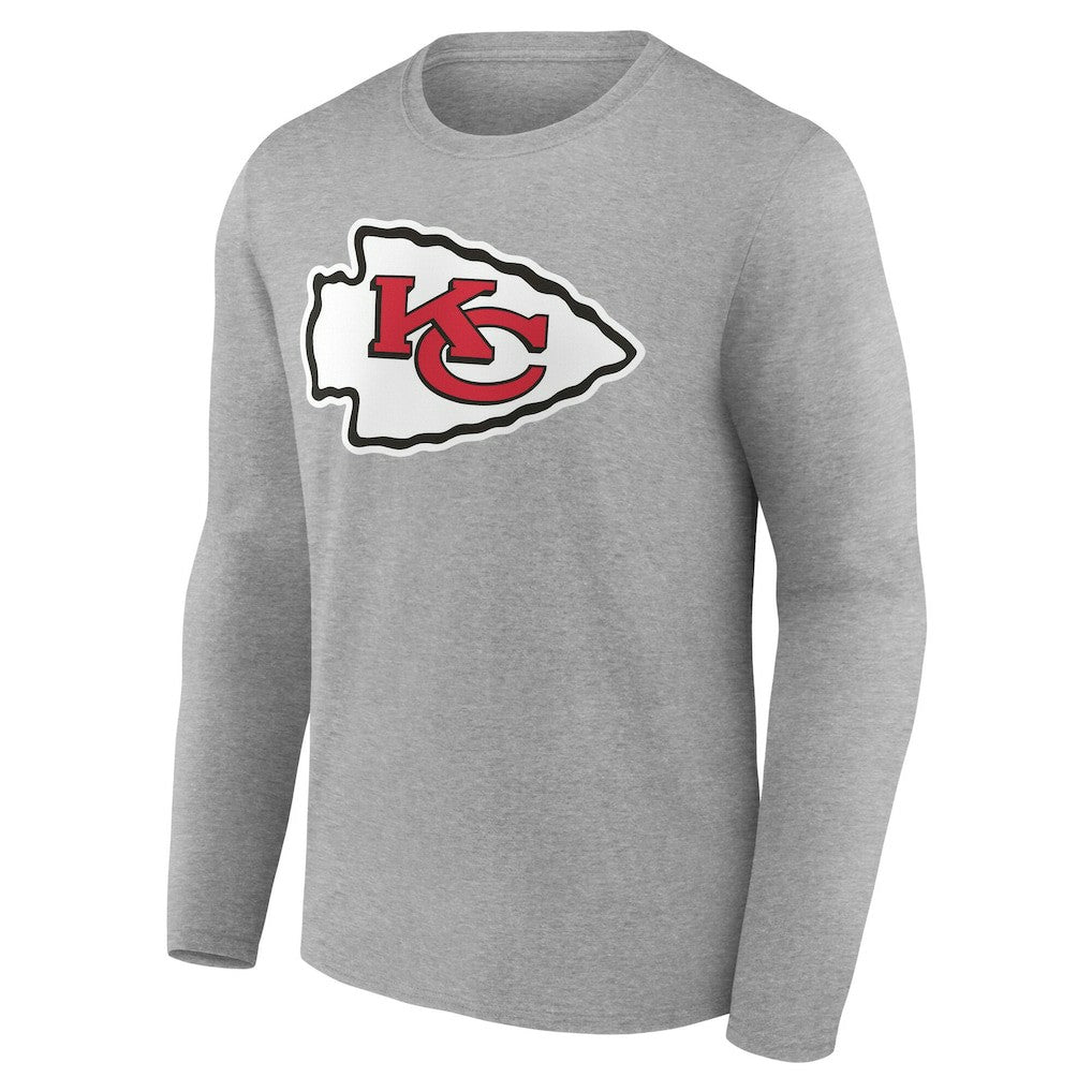 Kansas City Chiefs Team Authentic Personalized Name & Number Long Sleeve T-Shirt Gray