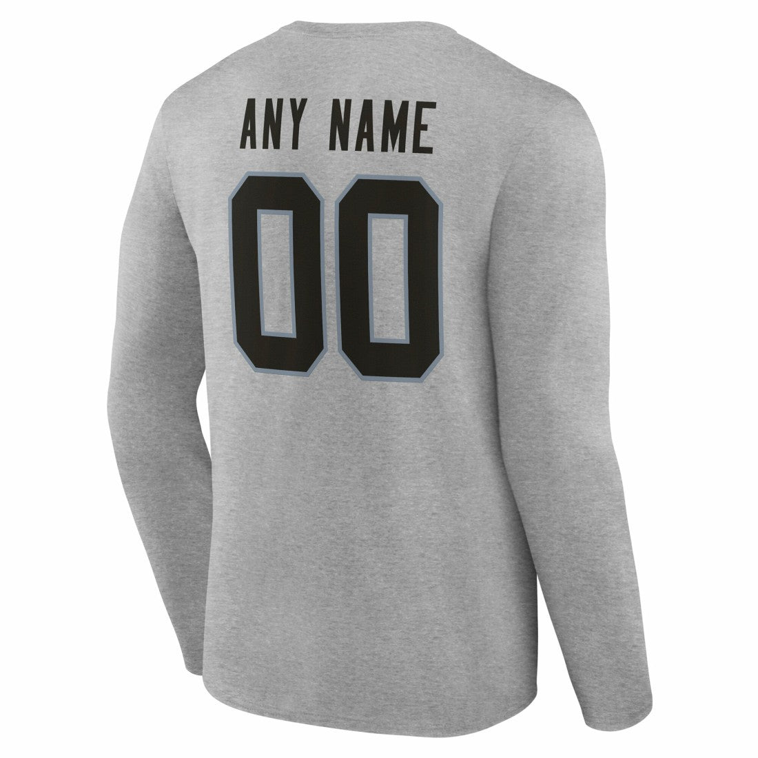 Las Vegas Raiders Team Authentic Personalized Name & Number Long Sleeve T-Shirt Gray