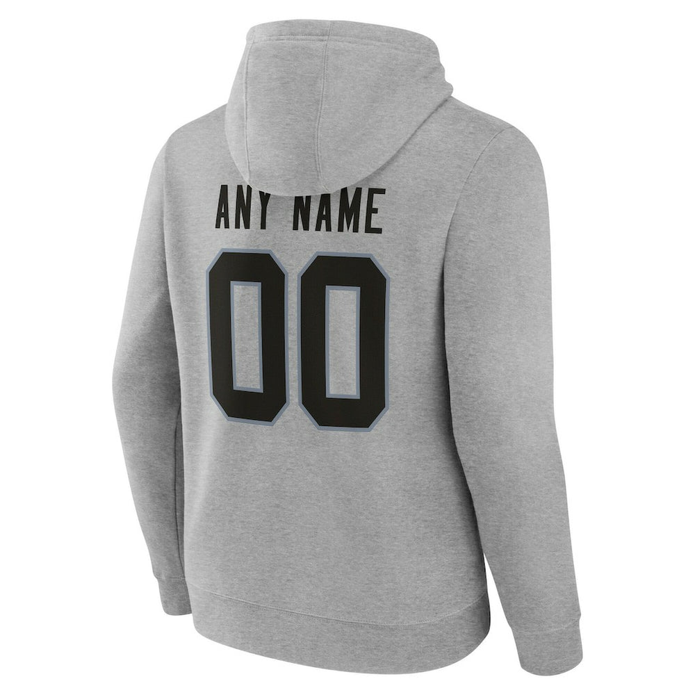 Las Vegas Raiders Team Authentic Personalized Name & Number Hoodie Gray