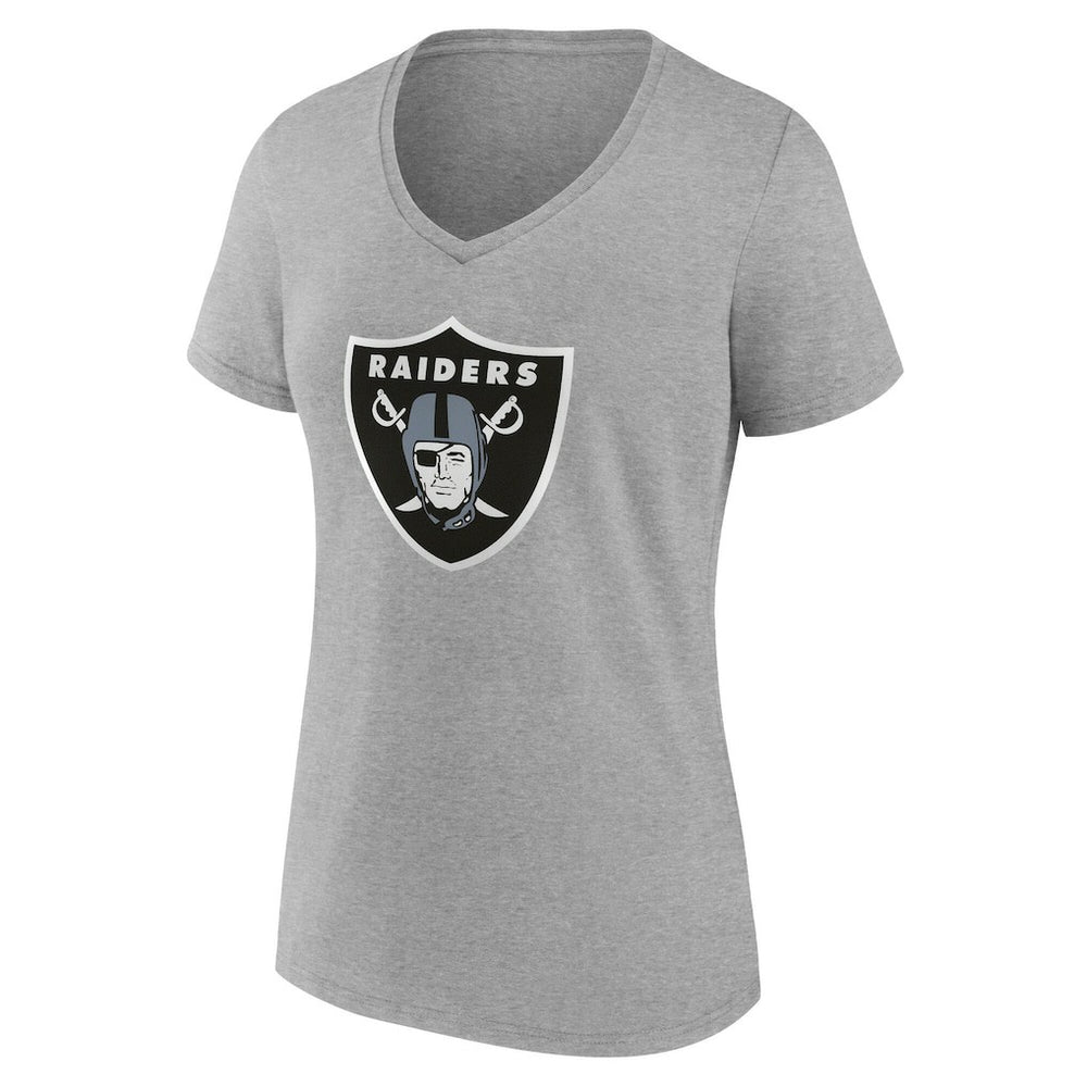 Las Vegas Raiders Women's Team Authentic Personalized Name & Number V-Neck T-Shirt Gray