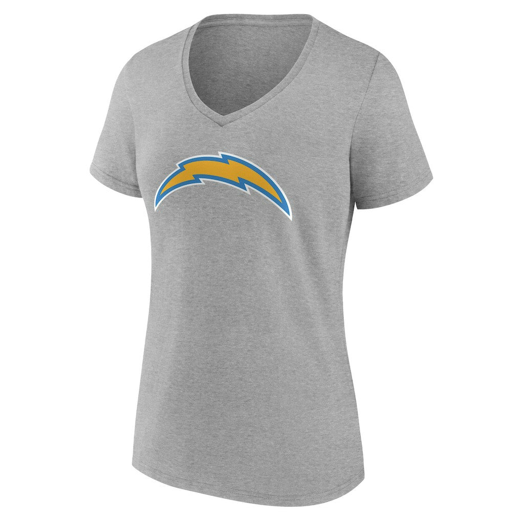 Los Angeles Chargers Women's Team Authentic Personalized Name & Number V-Neck T-Shirt Gray