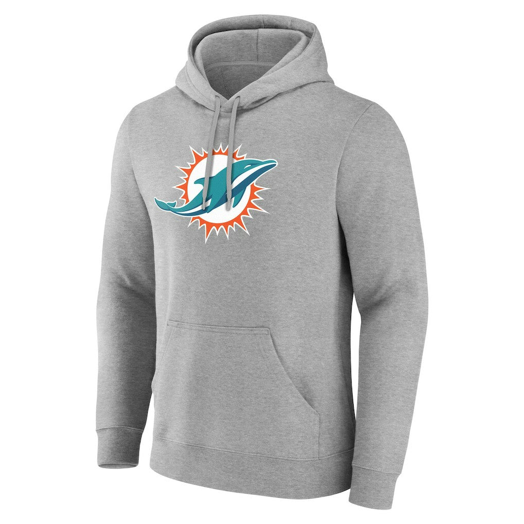 Miami Dolphins Team Authentic Personalized Name & Number Hoodie Gray