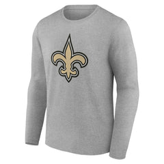 New Orleans Saints Team Authentic Personalized Name & Number Long Sleeve T-Shirt Gray