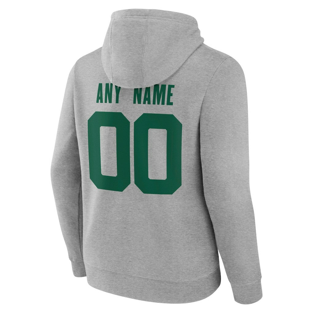 New York Jets Team Authentic Personalized Name & Number Hoodie Gray