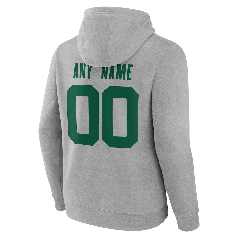 New York Jets Team Authentic Personalized Name & Number Hoodie Gray