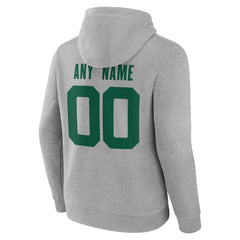 New York Jets Team Authentic Personalized Name & Number Hoodie Gray