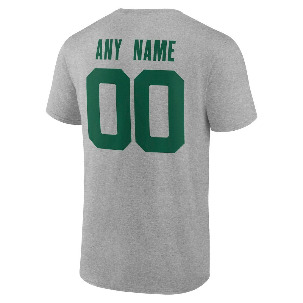New York Jets Team Authentic Personalized Name & Number T-Shirt Gray