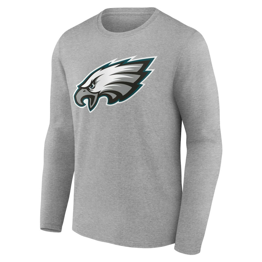 Philadelphia Eagles Team Authentic Personalized Name & Number Long Sleeve T-Shirt Gray