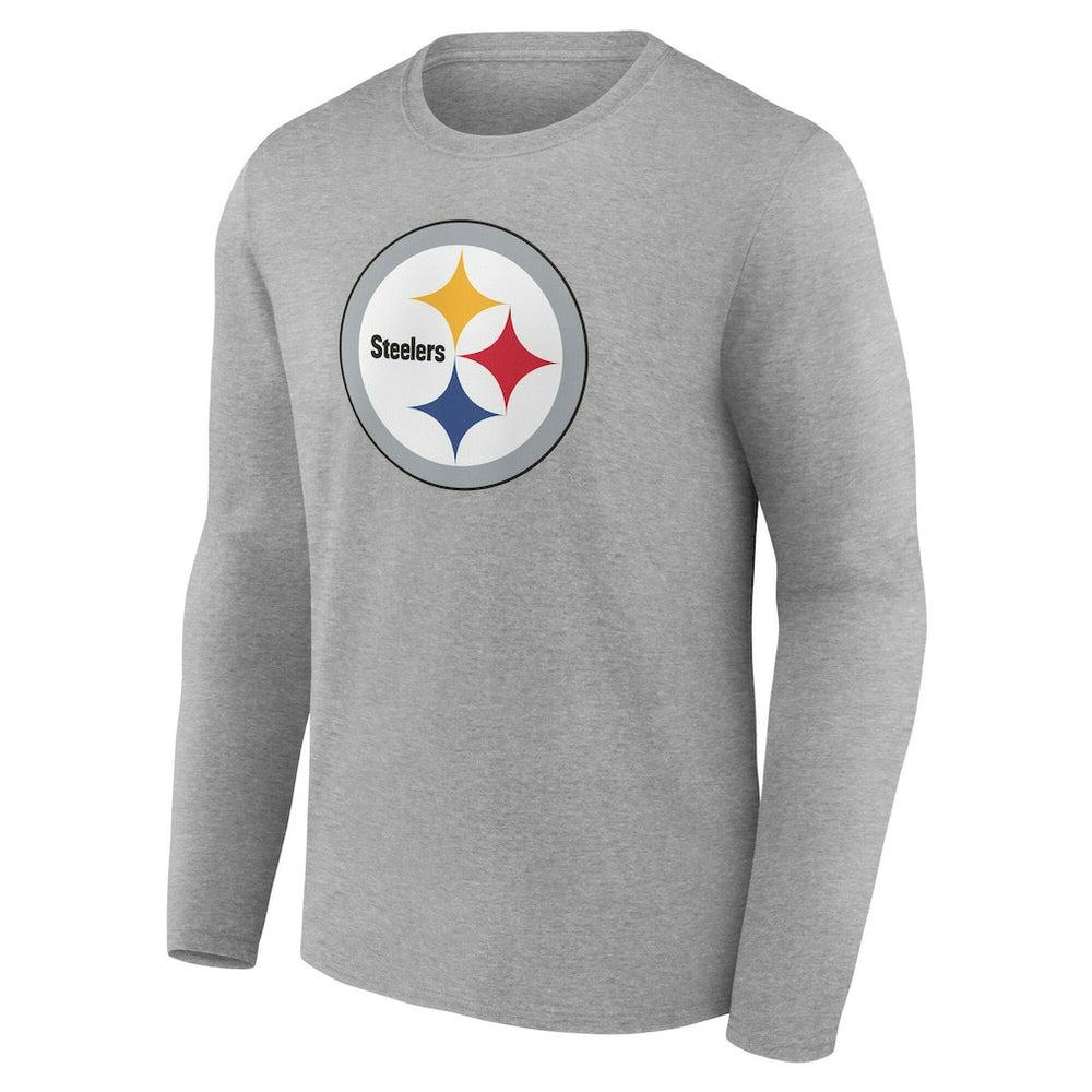 Pittsburgh Steelers Team Authentic Personalized Name & Number Long Sleeve T-Shirt Gray