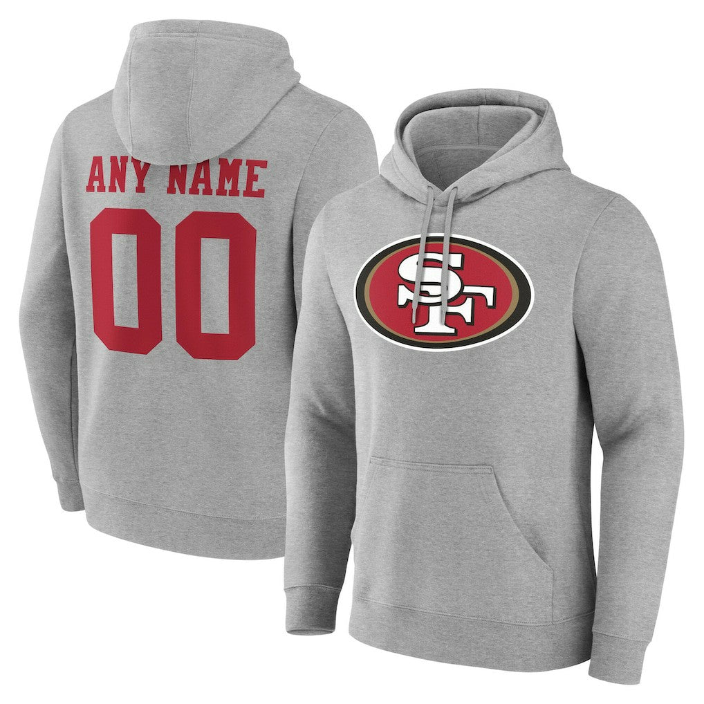 San Francisco 49ers Team Authentic Personalized Name & Number Hoodie Gray