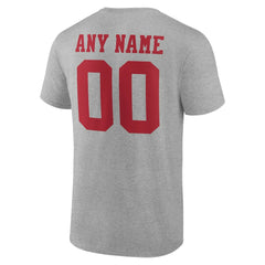 San Francisco 49ers Team Authentic Personalized Name & Number T-Shirt Gray